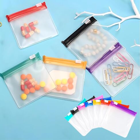 Generic 7-Pack Reusable Pill Pouches with Zipper Seal Semi-Transparent Pill Organizers for Travel and Daily Essentials in Saudi Arabia