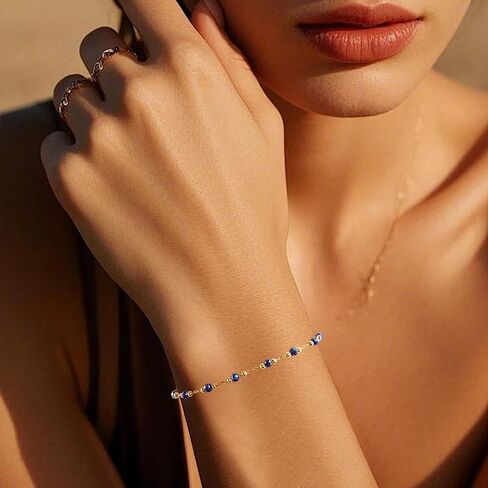 VIBILIA 18k Gold Plated Bracelets for Women, Dainty Gold Beaded Bracelets Trendy Waterproof Non Tarnish, Handmade Gold Jewelry for Women, Birthday Gifts for Women Friend on Thanksgiving Christmas in Saudi Arabia