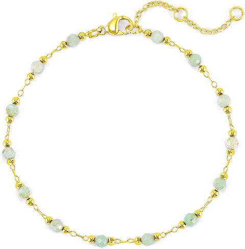 VIBILIA 18k Gold Plated Bracelets for Women, Dainty Gold Beaded Bracelets Trendy Waterproof Non Tarnish, Handmade Gold Jewelry for Women, Birthday Gifts for Women Friend on Thanksgiving Christmas in Saudi Arabia