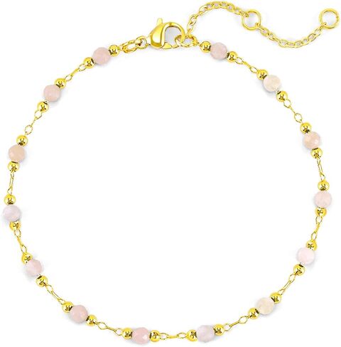 VIBILIA 18k Gold Plated Bracelets for Women, Dainty Gold Beaded Bracelets Trendy Waterproof Non Tarnish, Handmade Gold Jewelry for Women, Birthday Gifts for Women Friend on Thanksgiving Christmas in Saudi Arabia