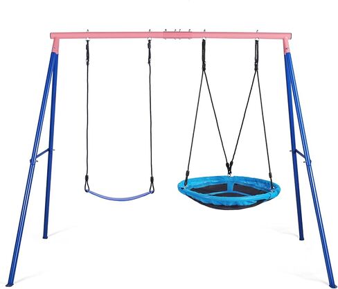 60" Giant Platform Tree Swing for Kids 700LBS Flying Saucer Tree Swing Sets for Backyard Indoor with 2 Hanging Straps Pink in Kuwait
