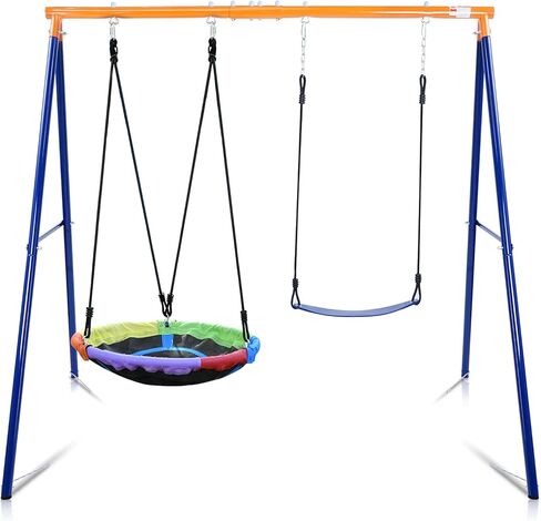 60" Giant Platform Tree Swing for Kids 700LBS Flying Saucer Tree Swing Sets for Backyard Indoor with 2 Hanging Straps Pink in Saudi Arabia