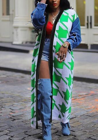 Geulis Womens Cardigan Sweaters 2025 Fall Coats Open Front Long Sleeve Patchwork Knit Long Cardigans Oversized Outerwear in Saudi Arabia