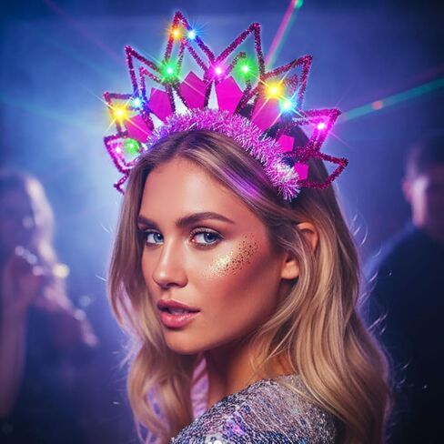 JEAIRTS Light Up Christmas Headband Glowing Xmas Headpiece Led New Year Hair Accessories for Women in Saudi Arabia