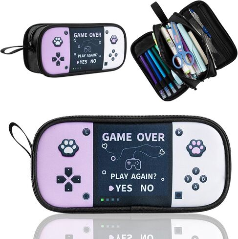 Large Game Controller Pencil Case for Teen Boy Kid Capacity Pen Box Pouch Organizer Holder Bag with 3 Compartments & Zipper School College Office Supplies in Saudi Arabia