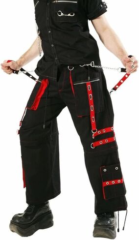 Prime Quality Men's Gothic Handmade Bondage Trouser Punk Rock Transformer Black Red Gothic Pant/USA/Pants in Saudi Arabia