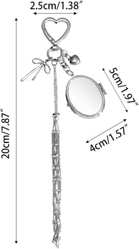 MiOYOOW Lipstick Holder Keychain, Stainless Steel 2 in 1 Lightweight & Portable Gloss Holder with Mirror for Women, Purse in Saudi Arabia