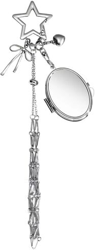 MiOYOOW Lipstick Holder Keychain, Stainless Steel 2 in 1 Lightweight & Portable Gloss Holder with Mirror for Women, Purse in Saudi Arabia