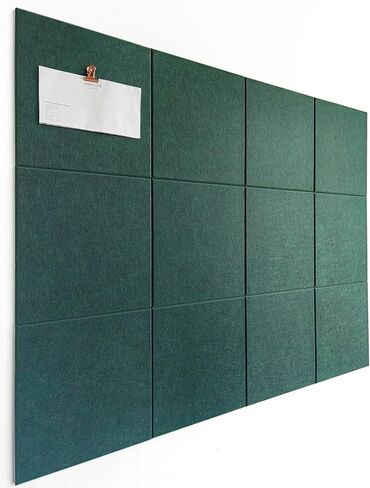 DECORITA Large Cork Board Alternative - 47"x35" 12 Pack Felt Wall Tiles with Safe Removable Adhesive Tabs Cork Boards for Walls Pin Board Tack Board Cork Board 48 x 36 for Home Office - Latte in Kuwait