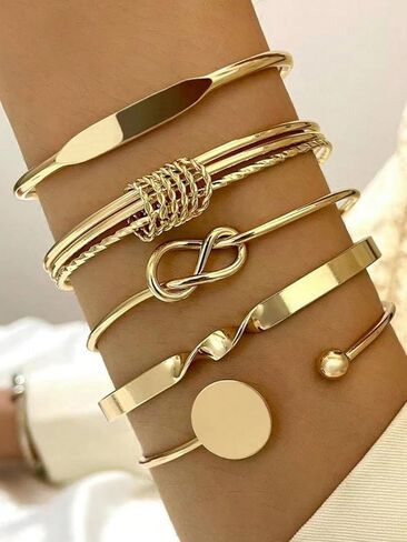 Gold Bangle Bracelets for Women Adjustable Cuff Bracelet Jewelry Elegant Gold Bangle Bracelets Gifts for Women in Saudi Arabia