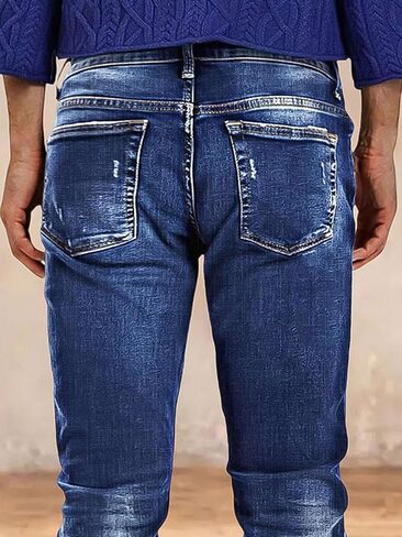 Flamingals Women's Mid Waist Straight Leg Jeans Ripped Trendy Stretchy Wash Denim Jeans in Saudi Arabia