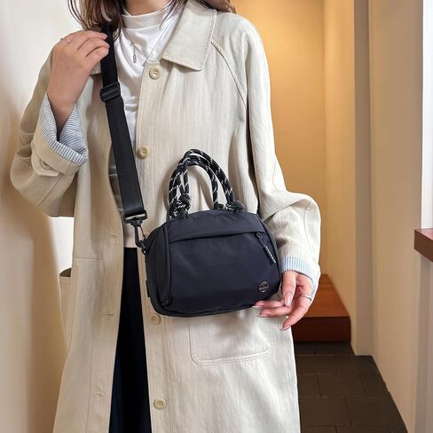 Unisex Nylon Multi Pockets Small Crossbody Bag with Zipper Colorblocked Shoulder Bag Shoulder Crossbody Bag for Work Shopping in Saudi Arabia