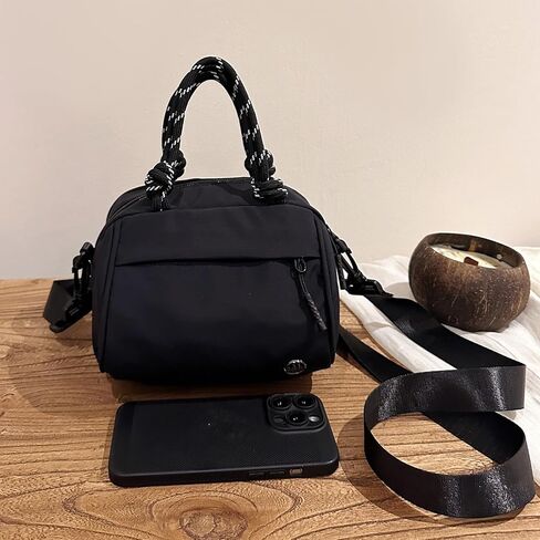 Unisex Nylon Multi Pockets Small Crossbody Bag with Zipper Colorblocked Shoulder Bag Shoulder Crossbody Bag for Work Shopping in Saudi Arabia
