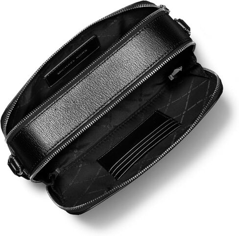 Michael Kors Hudson Double Zip Long Crossbody Bag, Silver-Tone Hardware/Black in Saudi Arabia