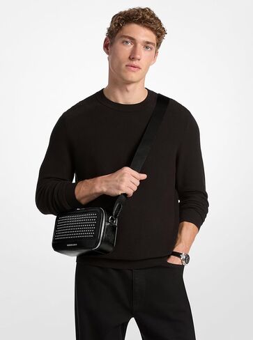 Michael Kors Hudson Double Zip Long Crossbody Bag, Silver-Tone Hardware/Black in Saudi Arabia