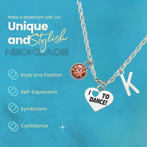 Personalized Dance Necklace – Custom Stainless Steel Ballet Jewelry with Initial & Birthstone Charm – Recital Gift for Dancers and Ballet Lovers in Saudi Arabia