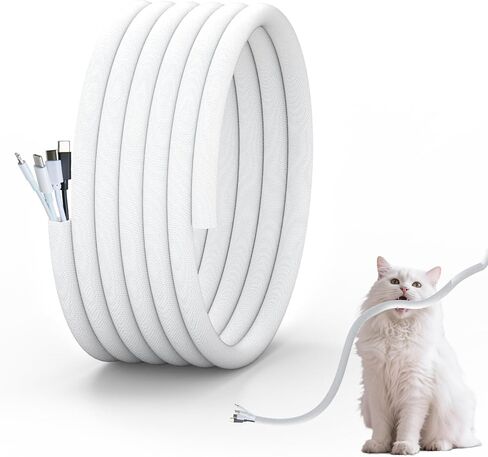 Cord Protector Wire Loom Tubing Cable Sleeve Split Sleeving Protect Wires from Rabbits, Cats and Other Pets (20Ft) in Kuwait