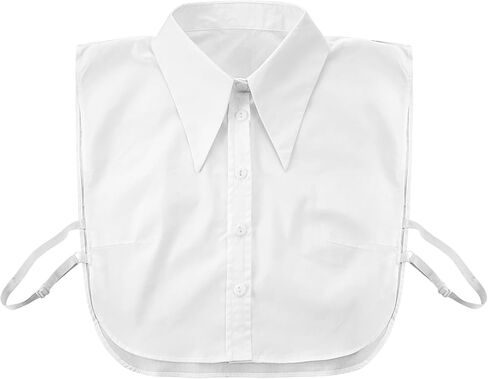 Detachable Collar for Woman Dickey Fake Collar Cotton Classic Half Shirt Blouse White False Collars Tops for Women Girls Daily Wear in Saudi Arabia