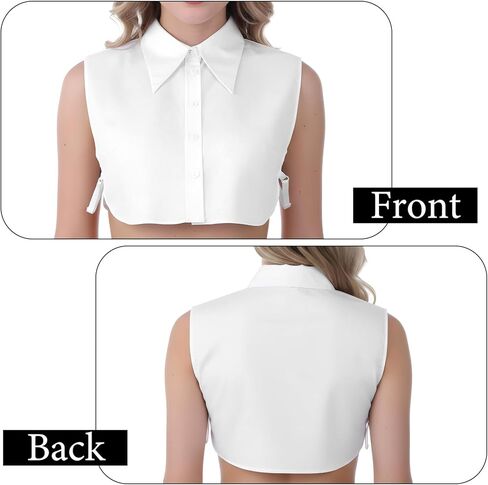 Detachable Collar for Woman Dickey Fake Collar Cotton Classic Half Shirt Blouse White False Collars Tops for Women Girls Daily Wear in Saudi Arabia
