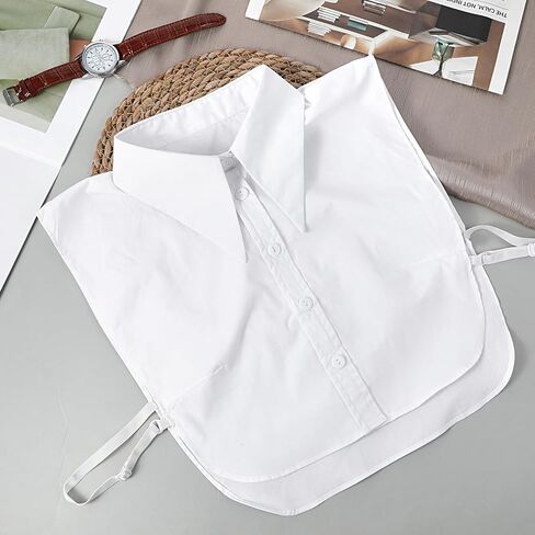 Detachable Collar for Woman Dickey Fake Collar Cotton Classic Half Shirt Blouse White False Collars Tops for Women Girls Daily Wear in Saudi Arabia