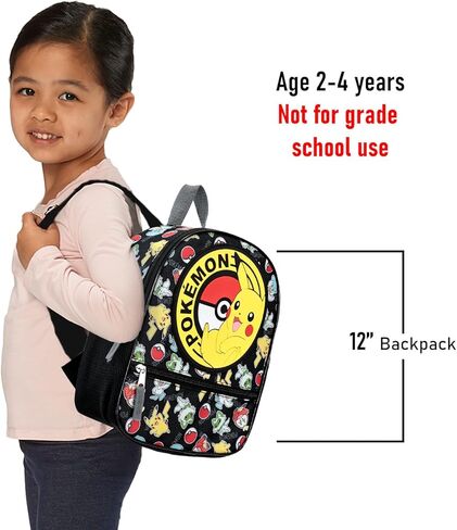 Pokemon Mini Backpack Set - Bundle with 12" Pikachu Backpack, Mini Poster, Stickers, Bookmark, More | Small Pokemon School Bag for Kids, Boys, Girls in Saudi Arabia