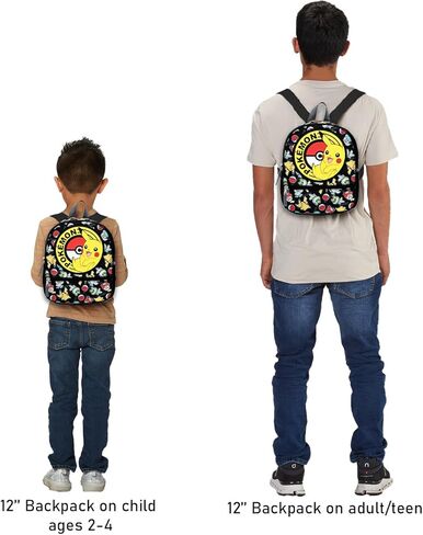 Pokemon Mini Backpack Set - Bundle with 12" Pikachu Backpack, Mini Poster, Stickers, Bookmark, More | Small Pokemon School Bag for Kids, Boys, Girls in Saudi Arabia