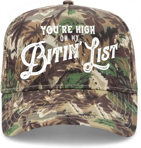 You're High On My Bitin' List Hat | Premium Adjustable Snapback Baseball Vintage Trucker Hat for Men & Women in Saudi Arabia