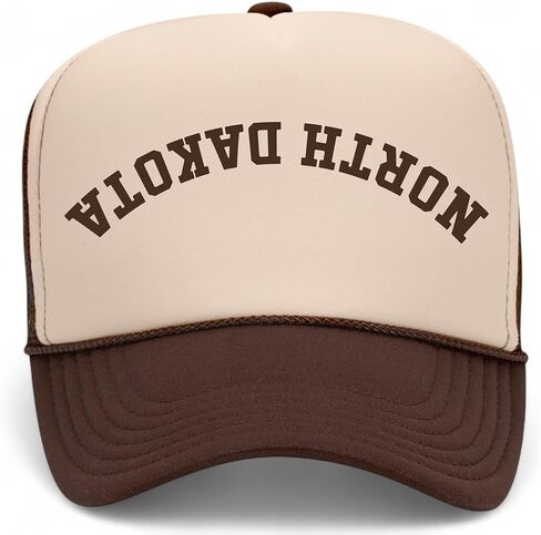 North Dakota Upside Down Reversed Vintage Trucker Hat | ND | Premium Adjustable Snapback Baseball Hat for Men & Women in Saudi Arabia