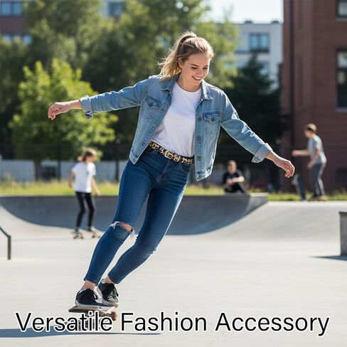 قطعتان من حزام طباعة الفهد، حزام الفهد للنساء والرجال، إكسسوار أنيق بطباعة حيوانات، حزام خصر قابل للتعديل، يناسب معظم المقاسات in Kuwait