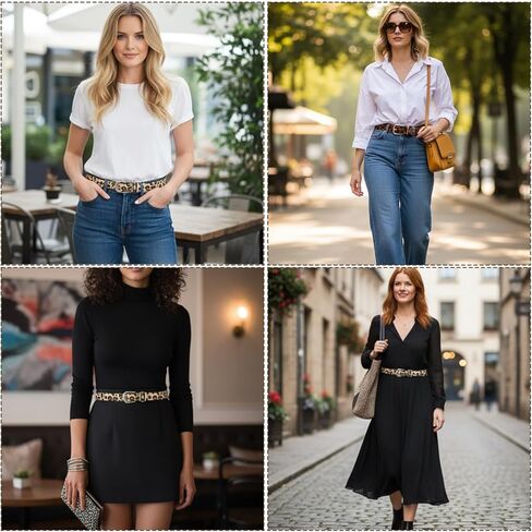 قطعتان من حزام طباعة الفهد، حزام الفهد للنساء والرجال، إكسسوار أنيق بطباعة حيوانات، حزام خصر قابل للتعديل، يناسب معظم المقاسات in Kuwait