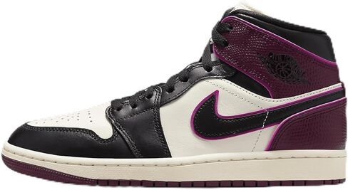 حذاء نسائي Air Jordan 1 Mid SE (FQ7818-101، شراعي/وردي نشط/بوردو/أسود) مقاس 8 in Saudi Arabia