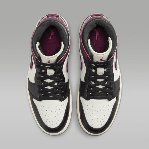حذاء نسائي Air Jordan 1 Mid SE (FQ7818-101، شراعي/وردي نشط/بوردو/أسود) مقاس 8 in Saudi Arabia
