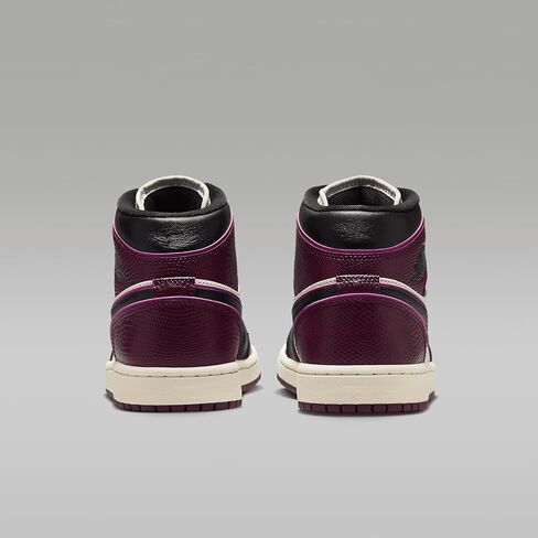 حذاء نسائي Air Jordan 1 Mid SE (FQ7818-101، شراعي/وردي نشط/بوردو/أسود) مقاس 8 in Saudi Arabia