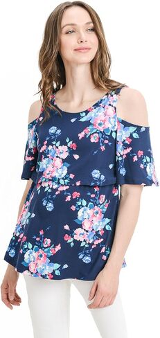 LaClef Women's Cold Shoulder Lift up Maternity Nursing Top in Kuwait