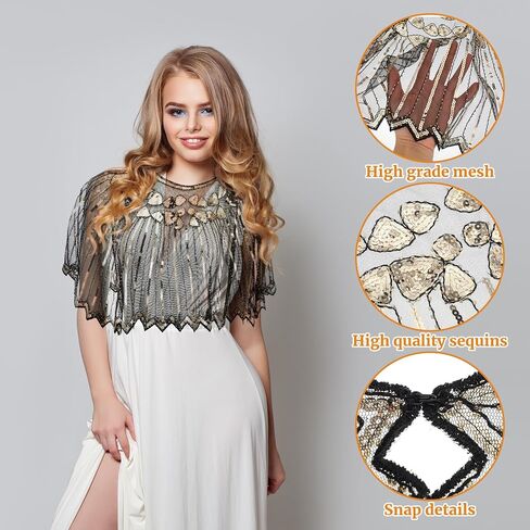 10 Pieces 1920s Flapper Gatsby Accessories Set Fashion Roaring 20's Theme Set with Headband Headpiece for Women Black in Saudi Arabia