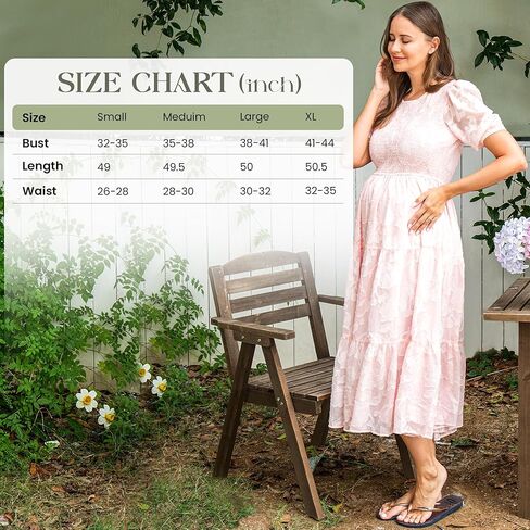 Floral Maternity Dress – Soft Textured | Stretch Waist | Maternity Dresses for Photoshoot & Baby Shower, or Everyday Wear in Saudi Arabia