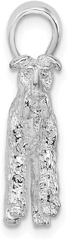 925 Sterling Silver Textured 3D Wire Fox Terrier Pendant in Saudi Arabia