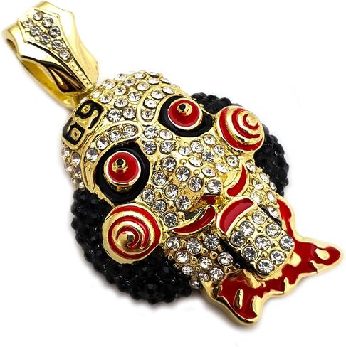 Hip Hop Iced Tekashi69 Lab Diamond Gold Plated Large Jigsaw Charm Pendant in Saudi Arabia