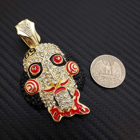 Hip Hop Iced Tekashi69 Lab Diamond Gold Plated Large Jigsaw Charm Pendant in Saudi Arabia
