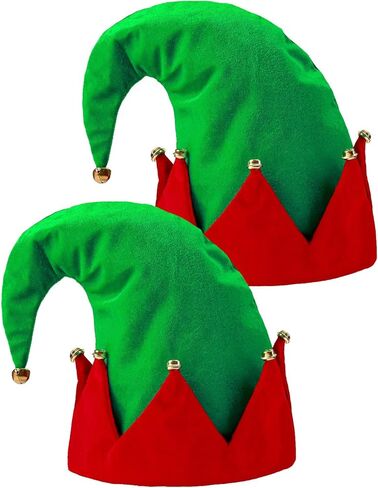 Funny World Christmas Elf Hats Felt Holiday Green Elf Costume Hat for Adult Holiday Xmas Party Accessories in Saudi Arabia