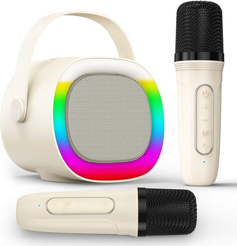LENRUE Karaoke Machine for Kids with 2 Wireless Microphone, 4 Magic Voices, Karaoke for Girls Boys, Best Birthday Gifts for Kids 4, 5, 6, 7, 8, 9, 10, 11, 12+ (M65 Pink 2 mic) in Kuwait