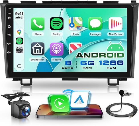 راديو ستيريو للسيارة Android 13 لسيارة Honda CRV 2007 2008 2009 2010 2011 ملاحة GPS، شاشة لمس ريمودي 9 بوصة راديو سيارة بلوتوث iOS/Android Mirror Link FM/RDS WiFi EQ SWC + كاميرا احتياطية AHD in Saudi Arabia