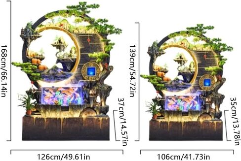 Outdoor Fountains Large Floor Standing Fountain with Rockery, Entrance Water Feature Wall Screen, Living Room Floor Decorative Ornaments, Suitable for Living Room, Entrance, Balcony, Courtyard and Hot in Saudi Arabia