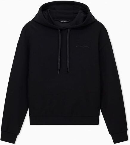 Armani Exchange womens Signature Logo Cropped Hoodie in Saudi Arabia