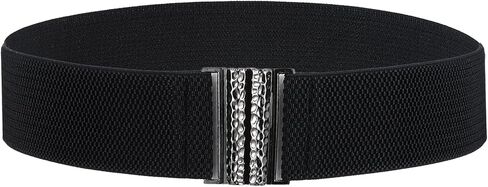 Black Stretchy Belt Women's Wide Elastic Belts For Women Black Vintage Stretch Cinch Waist Belt Stretchy Women's Wide Elastic Belts For Dresses in Saudi Arabia