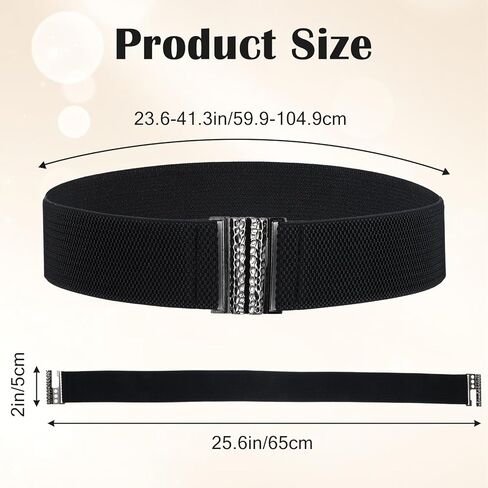 Black Stretchy Belt Women's Wide Elastic Belts For Women Black Vintage Stretch Cinch Waist Belt Stretchy Women's Wide Elastic Belts For Dresses in Saudi Arabia