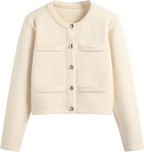 CIDER Knit Round Neckline Solid Button Oversized Cardigan in Saudi Arabia