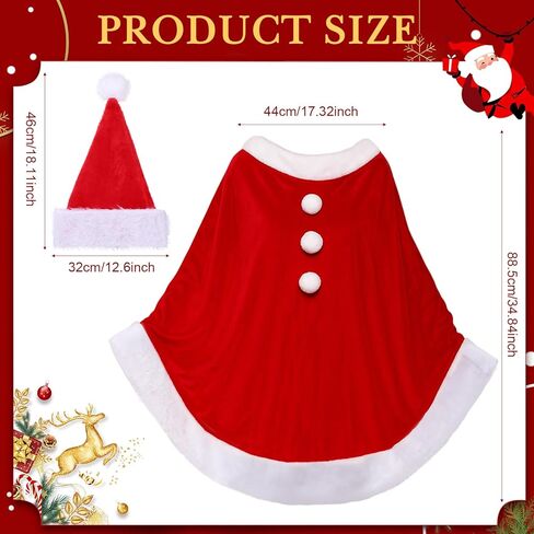 Berlune Christmas Women Santa Claus Costumes Velvet Dress Cloak Cape Hat Adults Women Costumes Outfit in Saudi Arabia