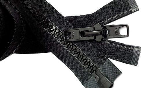 Bimini Top #10 Black Marine Double Pull Zipper 108" ~ YKK Zipper ~ Made in USA in Saudi Arabia