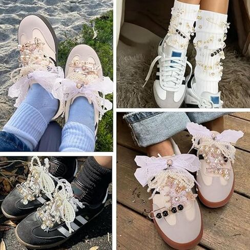 OJKIUH Sneaker Charms, Shoelace Charms For Sneakers, Pearl Rhinestone Brooches And Pins For Women, Shoe Jewelry Charms For Socks Laces Sneakers, Safety Pins Buttons For Sock Clothes Decor Accessories in Saudi Arabia